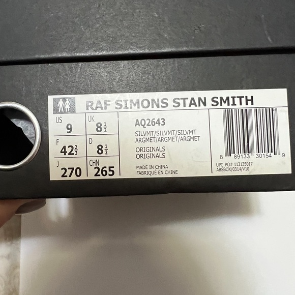 Adidas Raf Simons Stan Smith Metallic Leather Sneakers size 9 - Picture 7 of 8